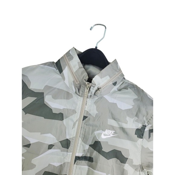 Nike Lightweight Camo Jacket Mens S Green White Zip Windbreaker Water Repellant - Picture 7 of 13